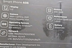 Foxx A56 Smartphone Unlocked, Black, Android, new, sealed box