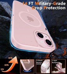 iPhone 15 Case: Translucent Matte Magnetic Phone Cover – Military Grade Protecti