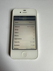 iPhone 4s – 16GB – White (AT&T Only) 40+ Games & Apps – iOS 6.1.3 – 93% BH