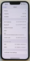 TESTED USED GSM UNLOCKED MIDNIGHT iPhone 13, 128GB A2482 MLA23LL/A 96% BATTERY.