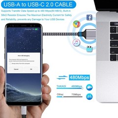 Nylon Braided 6ft USB A to Type C Cable – 3-Pack Fast Charging