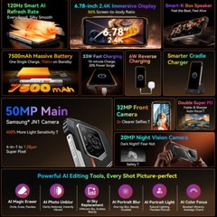 Unlocked OSAL PILOT 3 5G 4G AI Rugged Smartphone Android 15 Mobile Outdoor IP68
