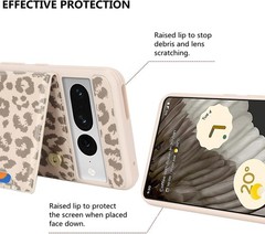 Google Pixel 7 Pro Case with Card Holder, Wallet Phone Case for Women Men (Beige