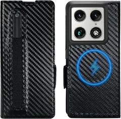 Motorola Razr Fold Wallet Case with Moto Pen Holder, RFID Block, Carbon Fiber Le