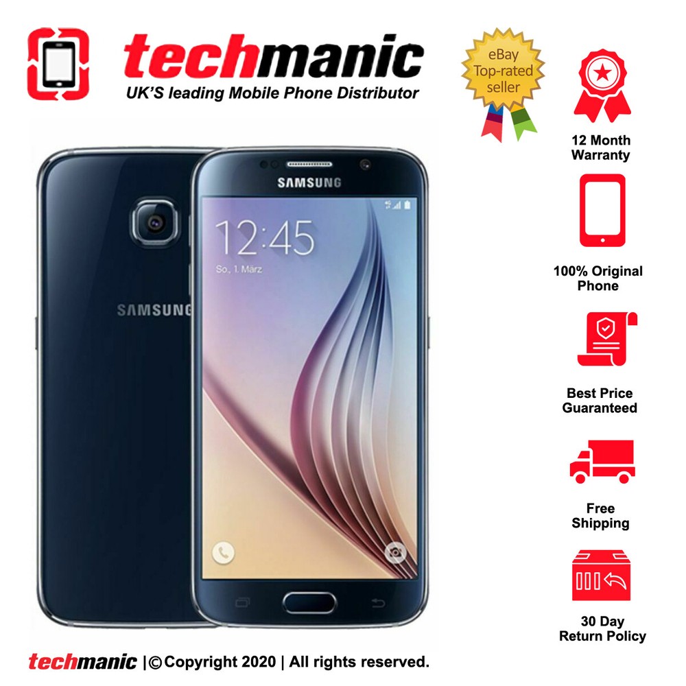 Samsung Galaxy S6 – 32GB – Black Sapphire (Unlocked) Smartphone – Grade A