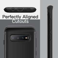 Heavy Shockproof Case for Samsung Galaxy S10, Rugged Protective Phone Cover (Bla