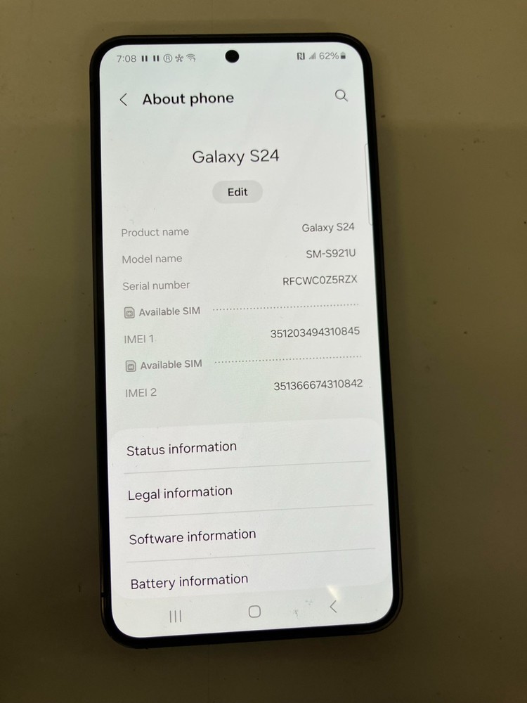 Read* LIVE DEMO Samsung Galaxy S24 – 128 GB – Marble Gray (AT&T) ~m2035
