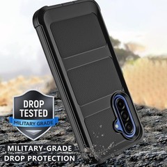 Samsung Galaxy A17 Case with Belt Clip Holster, Heavy Duty Protection, Black
