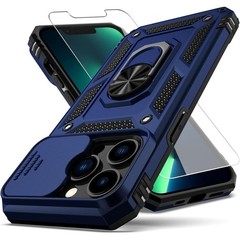 iPhone 13 Pro Max Case with Camera Lens Cover HD Screen Protector, Blue