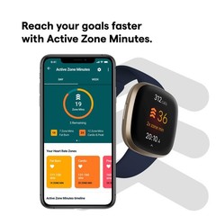 Fitbit Versa 3 Health & Fitness Smartwatch with GPS Midnight Blue/Gold, One Size