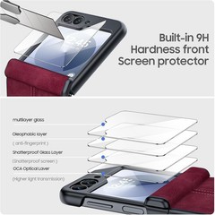 Red Case with Built-in Screen Protector for Samsung Galaxy Z Flip 6 & 7 FE