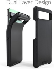 Dual Guard for Google Pixel 6a Case, Shockproof Protection Dual Layer Case – Bla