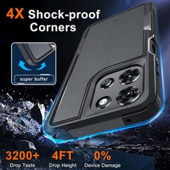 RMOCR Black Matte Protective Case for Moto G 5G 2025, Rugged Shockproof Design