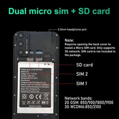 Unlock , 6.35-inch Screen, 2GB RAM and 32G ROM, Front and Rear Cameras, Suppo…