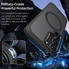 Matte Black Case for Samsung Galaxy S23 Plus, Anti-Slip Edge, Metal Lens Cover
