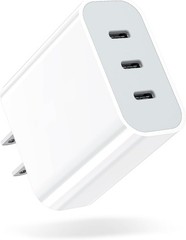 3-Port USB-C Fast Charger Adapter 35W for iPhone 16/16 Pro, Galaxy, Pixel and Mo