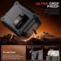 AirPods Pro 3 Generation Case, Secure Lock & Phone Stand Design, Black
