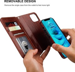 Detachable Wallet Case for iPhone 14 Pro Max RFID Blocking Card Slots Holder 5G