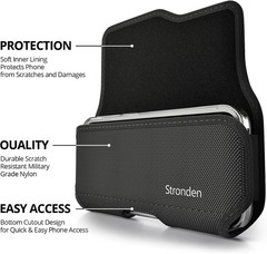 Black Magnetic Holster Pouch with Closure for iPhone 17 Pro Max, 16 Pro Max & Mo