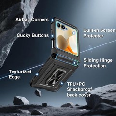 Case & Built-in Screen Protector for Motorola Razr 2026/2025/2024 with Hinge Pro