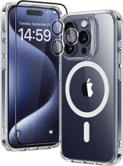 1PCS Case & Screen Protector for iPhone 15 Pro, Military-Grade, Scratch Resistan