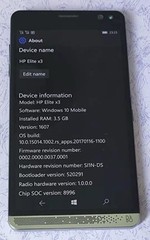 HP Elite X3 PROTOTYPE RARE COLLECTION No fingerprint module version