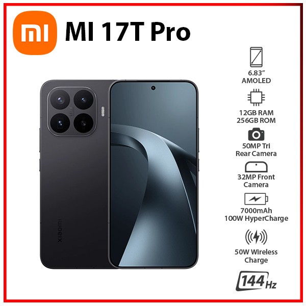 Xiaomi 17T Pro 5G 12GB+256GB BLACK Dual SIM Unlocked Android Cell Phone