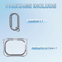 Clear TPU Protective Case Cover for Nothing Ear (a) with Carabiner Accessory