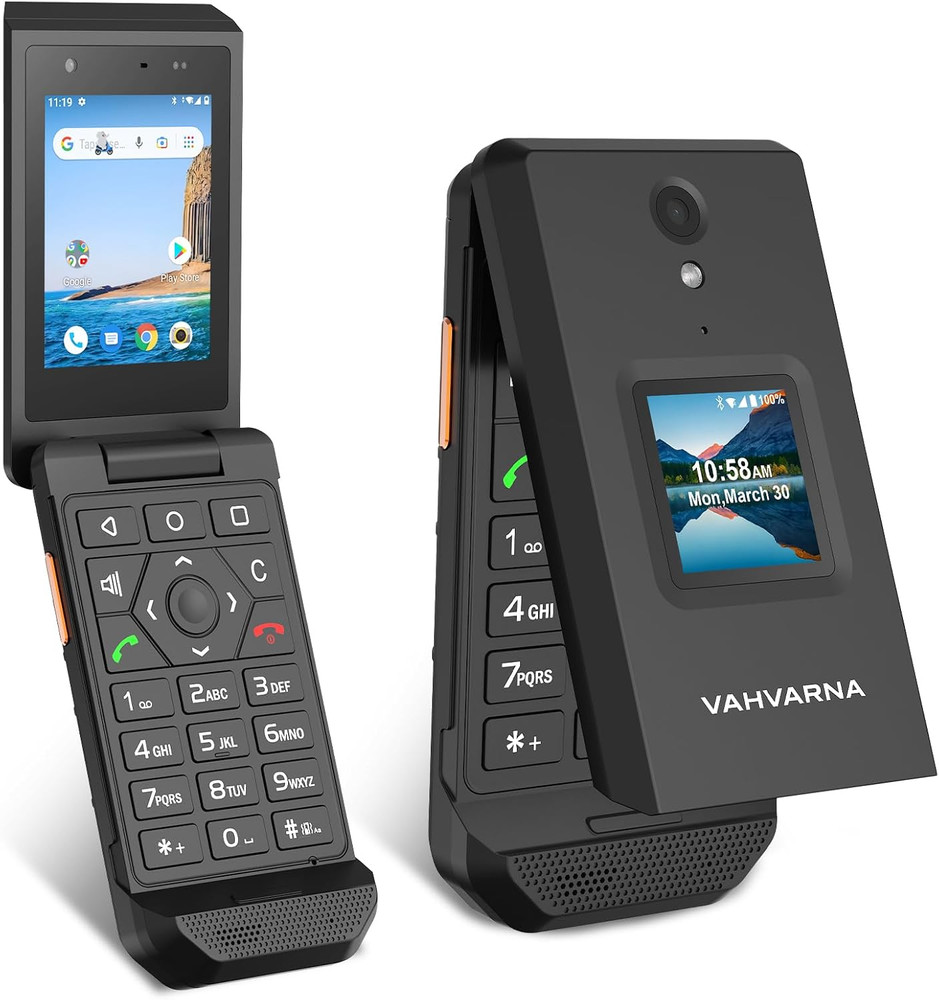 Rugged Flip Phone Unlocked, 4G LTE 2.8” Touchscreen Smart Cell Phone Android 11