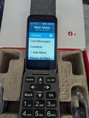 Alcatel Lively Jitterbug 2 Flip Phone Red For Seniors Tested and Works CLEAN