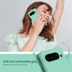 Mint Green Soft Silicone Slim Shockproof Case for Google Pixel 10 Pro XL, Cover