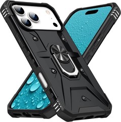 1. For iPhone 17 Pro Max Case, Kickstand, Heavy-Duty Magnet Car Mount, Black