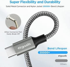 USB to USB C Cable 3ft, 2-Pack USB A to Type C Charger Cord Fast Charging Gray
