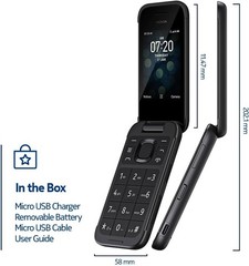 Nokia 2780 Flip Keypad Phone Black 2.7″ LCD Display Wi-Fi 512MB+4GB For Parts