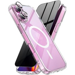 3-in-1 iPhone 17 Case with Privacy Screen & Camera Lens Protectors, Clear