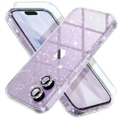 Cute Glitter Bling Sparkly Case for iPhone 17, 6.3-inch, Women’s Clear Design