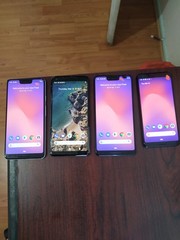 Lot of 4 Google Pixel 3XL(2)and Pixel 2XL(1) and Pixel 3(1pc) 64GB For parts