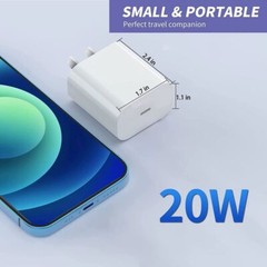 20W Fast Charging Power Adapter USB-C Cable For iPhone X 13 14 12 8 11 Pro NB