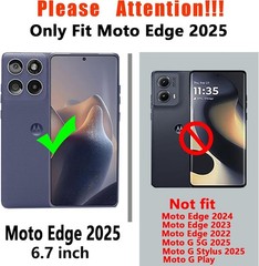 for Motorola Edge 2025 Case with Tempered Glass Screen Protector