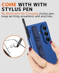 Wristband for Galaxy Z Fold 7 Phone Case with S Pen & Stylus Slot, Blue Shadow