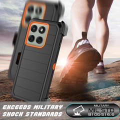 Rugged Case for Moto Edge 2025, Motorola Edge 2025 Case with Belt Clip Holster