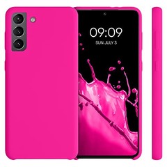 TPU Silicone Phone Cover for Samsung Galaxy S21 Plus – Neon Pink Soft Finish
