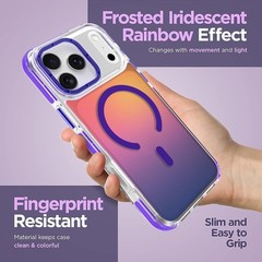 Magnetic Case for iPhone 17 Pro Max Slim Translucent Matte Purple Design 2025