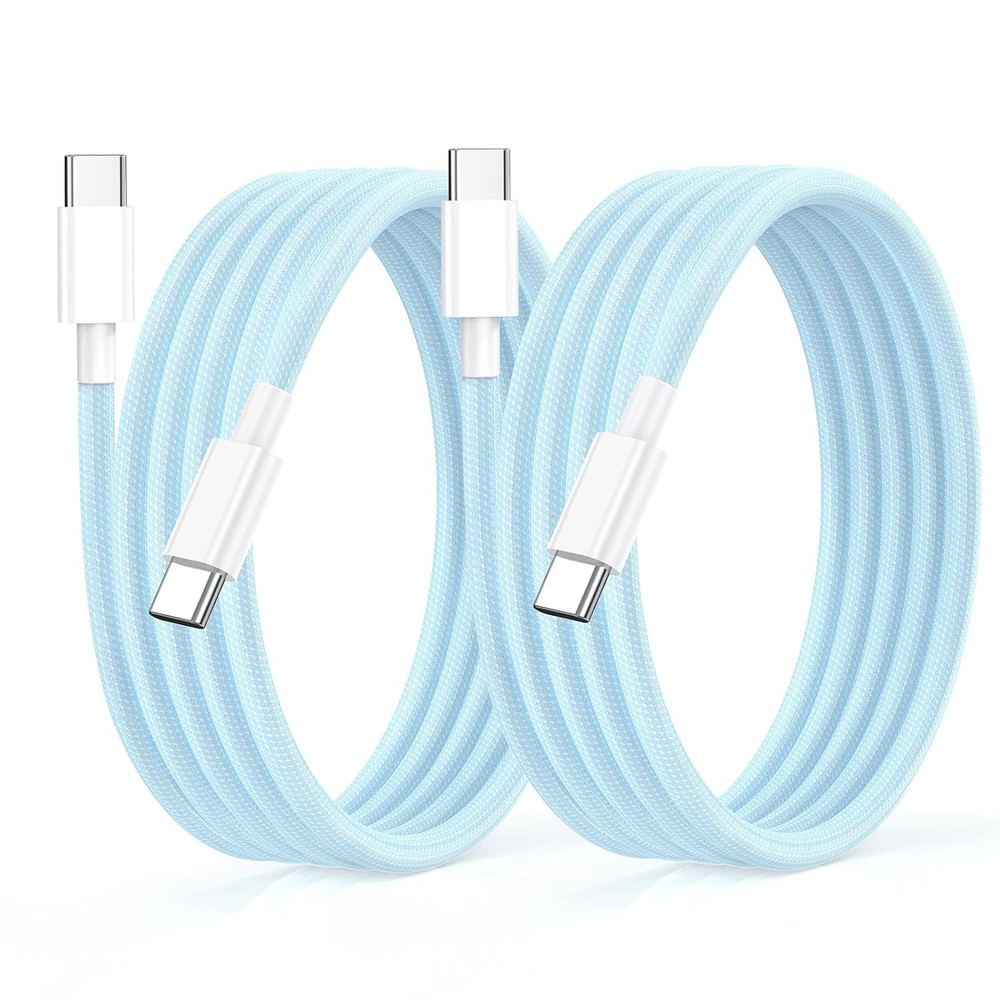 2Pack USB C to USB C Charger Cable 6FT for iPhone 15 60W Fast Charging Cord
