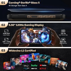 Ulefone Armor X16 Pro 5G Rugged 8GB+256GB 10360mAh Night Vision Black NEW