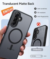 Matte Black Military Grade Phone Case for Samsung A16 A17 5G – Translucent Desig