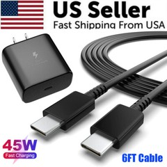 45W USB-C Super Fast Wall Charger 6FT Cable For Samsung Galaxy S20 S21 S22 S23+