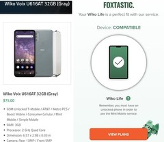T-Mobile Wiko Voix U616at GSM Unlocked Metro/Boost/Consumer/Mint Mobile/H2O