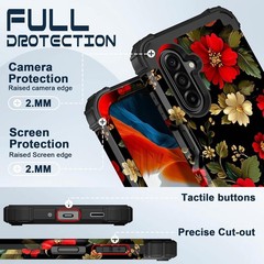Unique Flower Pattern Samsung Galaxy A17 Case, Heavy Duty Dual Layer Shockproof