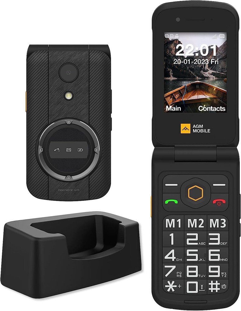 AGM M8 4G Rugged Flip Feature Phone Large Button Senior Basic Phone Drop-proof